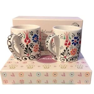 2 Mahserte Handmade Ceramic 5Oz Espresso Cups, Coffee Cup Set, NEW!